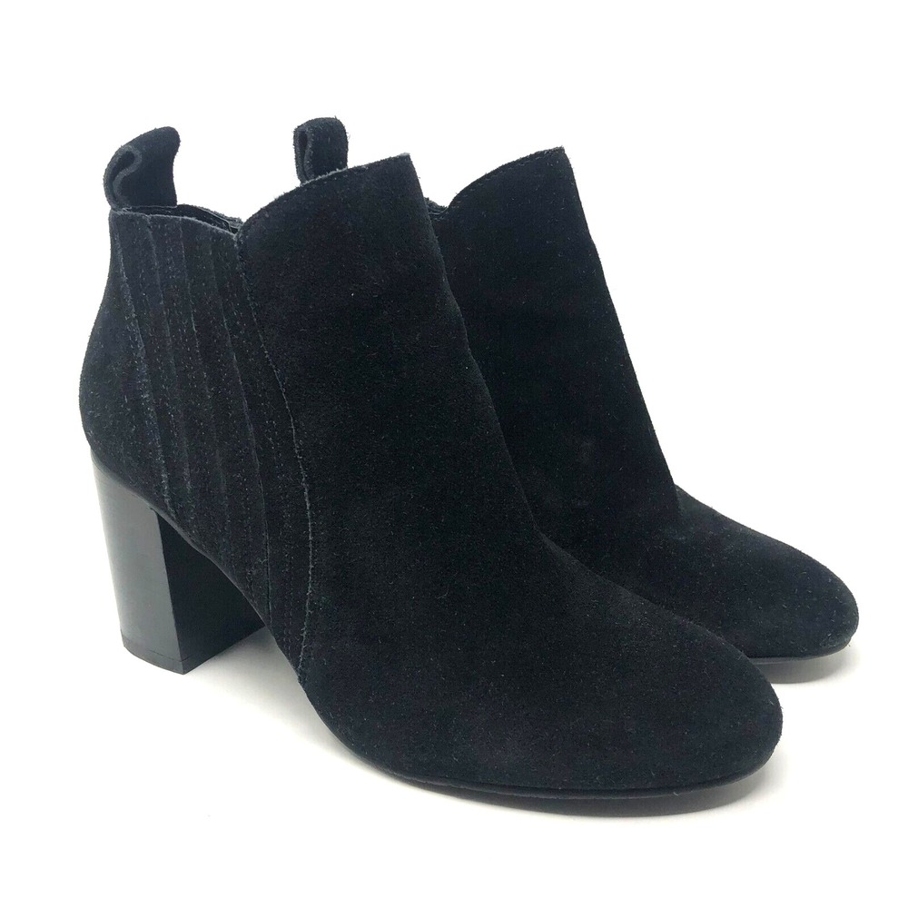 14th &‎ Union Suede Leather Booties Womens 7.5 Black Whimsigoth Edgy Witchy